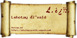Lehotay Évald névjegykártya
